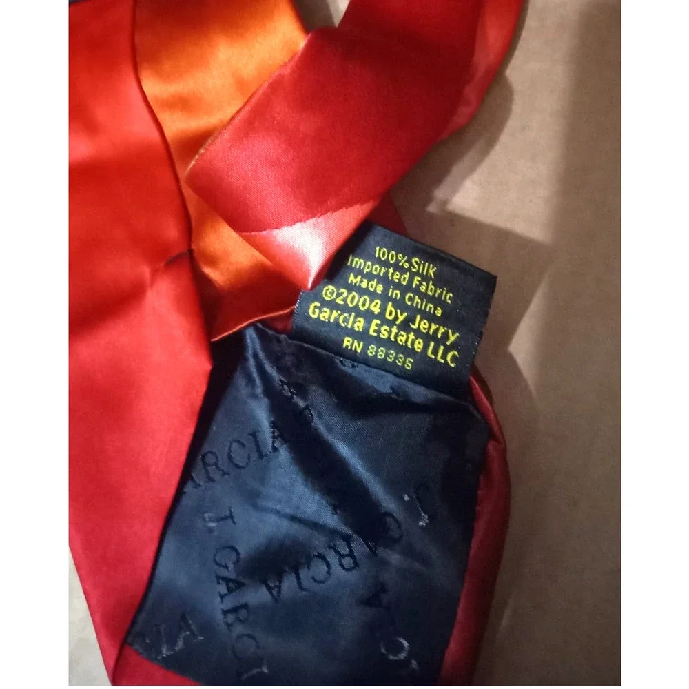 Jerry Garcia 100% red silk neck tie